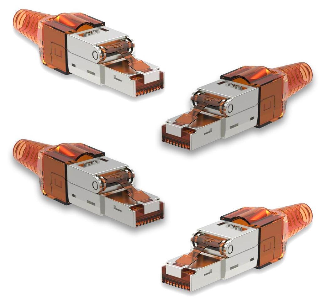 4x Netzwerk Stecker CAT 7 Werkzeuglos RJ45 CAT7 Produktbild 
