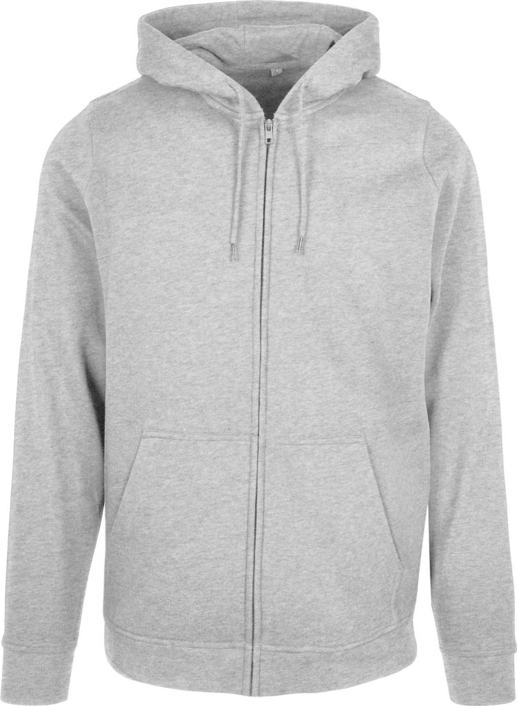 Build Your Brand Basic BB008 | Basic Zip Hoody - Kapuzen Sweatjacke - Farbe: Heather Grey - Größe: 5XL