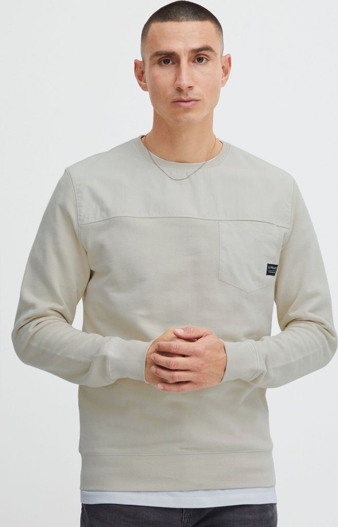 11 Project PRViktor Herren Sweatpullover mit Rundhalsauschnitt und Brusttasche