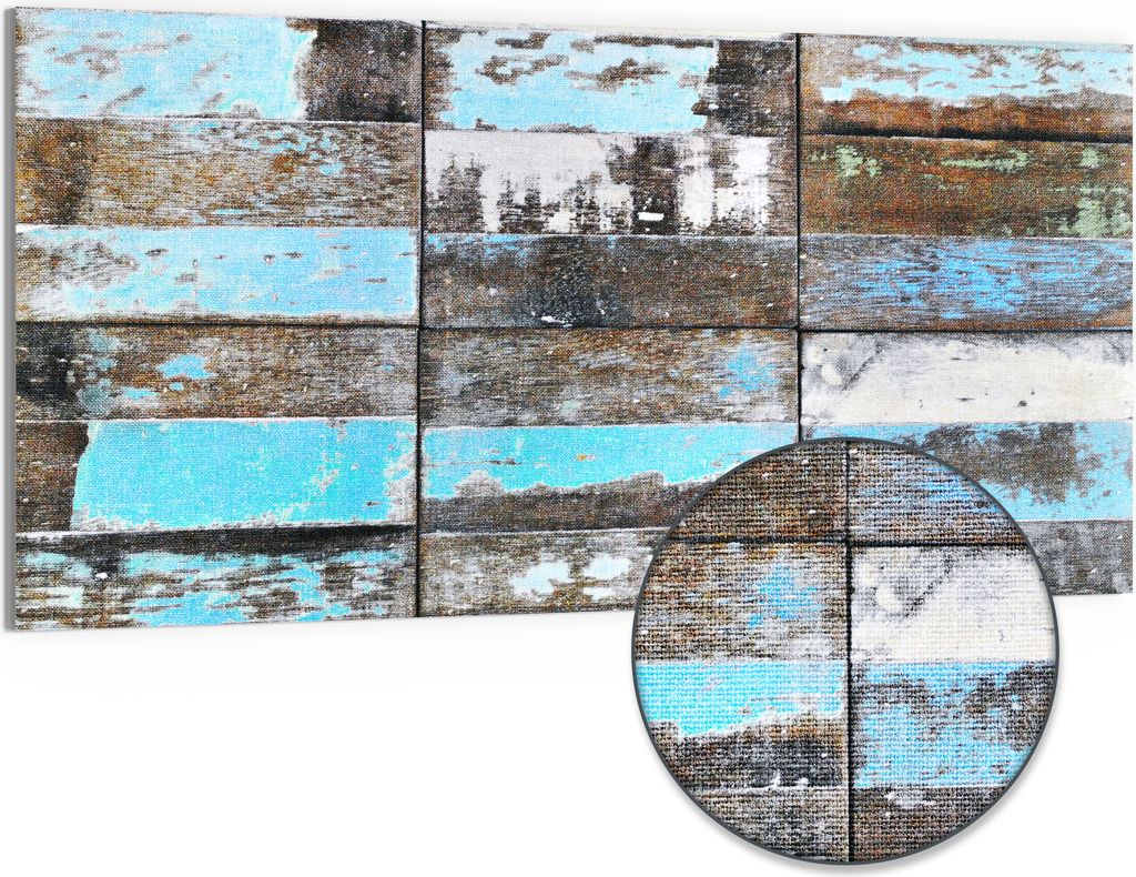 DEQORI Hybrid Leinwand Bild 100x50 cm 'Farbenspiel des Alters' Wandbild Glas flach modern
