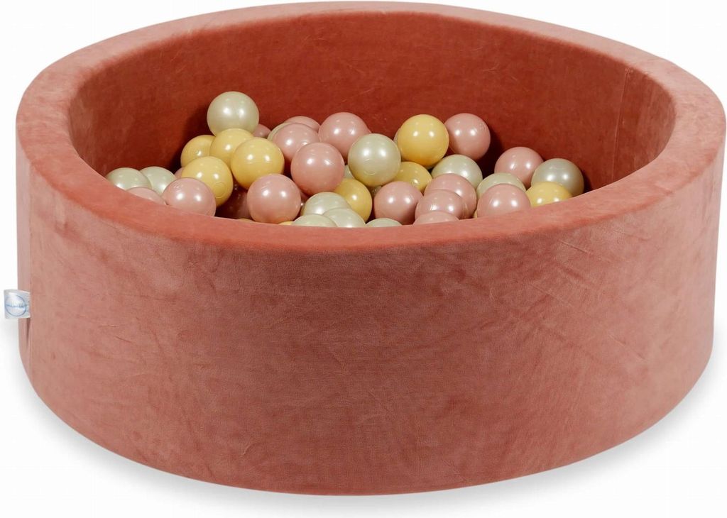 Trockenbecken 90x30cm Velvet Soft Canyon Clay mit 200 Bällen: Roségold, Beige, Hellgold