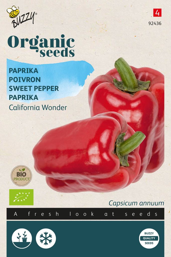 Buzzy Organic Paprika California Wonder - Samen - Ca. 0,25 gr | Buzzy_92436