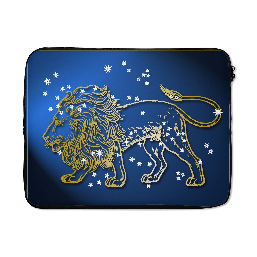 MuchoWow Laptop Hülle 17 Zoll Laptoptasche Sternbild - Löwe - Sterne - Zipper - Schutzabdeckung