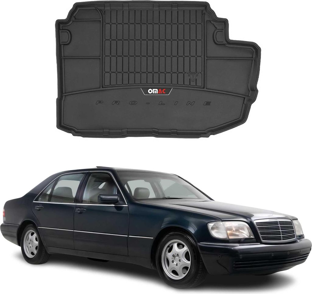 OMAC Gummi Kofferraumwanne für Mercedes S Klasse W220 1998-2005 TPE Schwarz