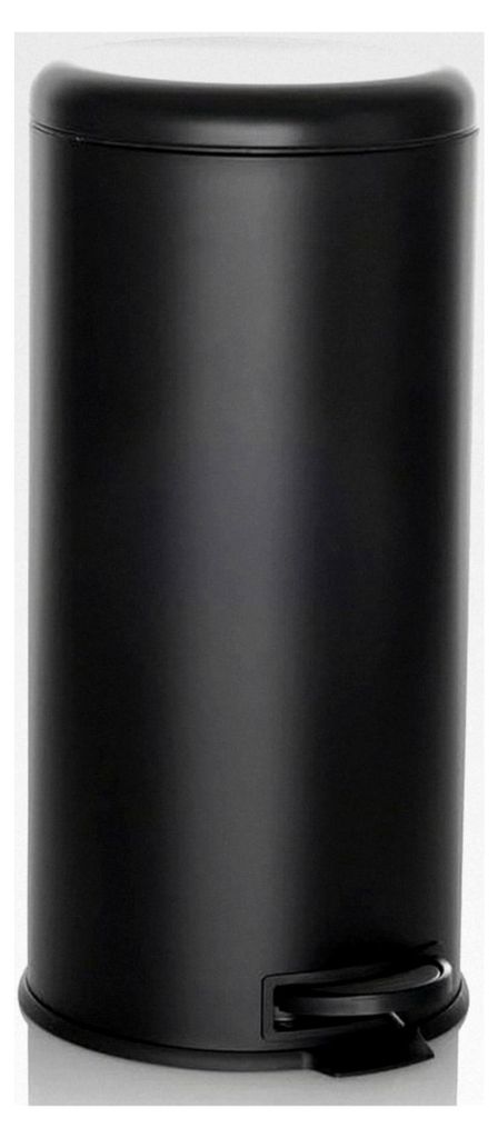 Mülleimer 30 Liter CLEAN Step Metall, Abfallsammler mit Soft-Close-Funktion 63,5 x 30 cm, Matt Schwarz