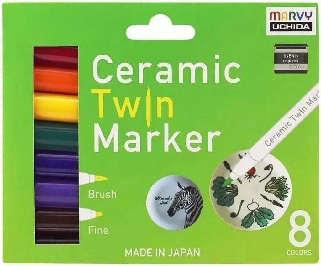 Marqueur Céramique Permanent Marvy Uchida Set 8 Twin Marker Basic