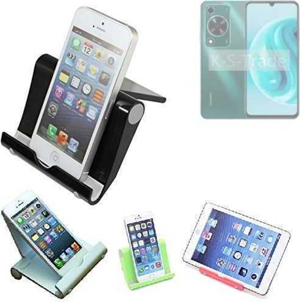 K-S-Trade Handy-Ständer kompatibel mit Huawei Enjoy 70 faltbarer Tischständer Smartphone Tablet Halterung Reise