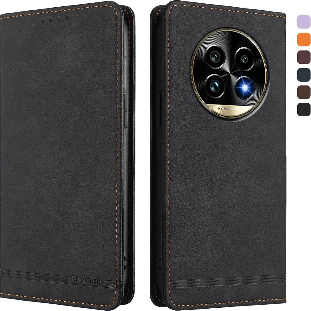 Custodia Flip Realme 13 Pro 5G: Slim Wallet Case Nero Elegante