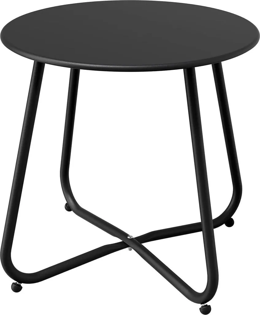 Table basse ronde noire moderne - Mobilier polyvalent jardin et salon
