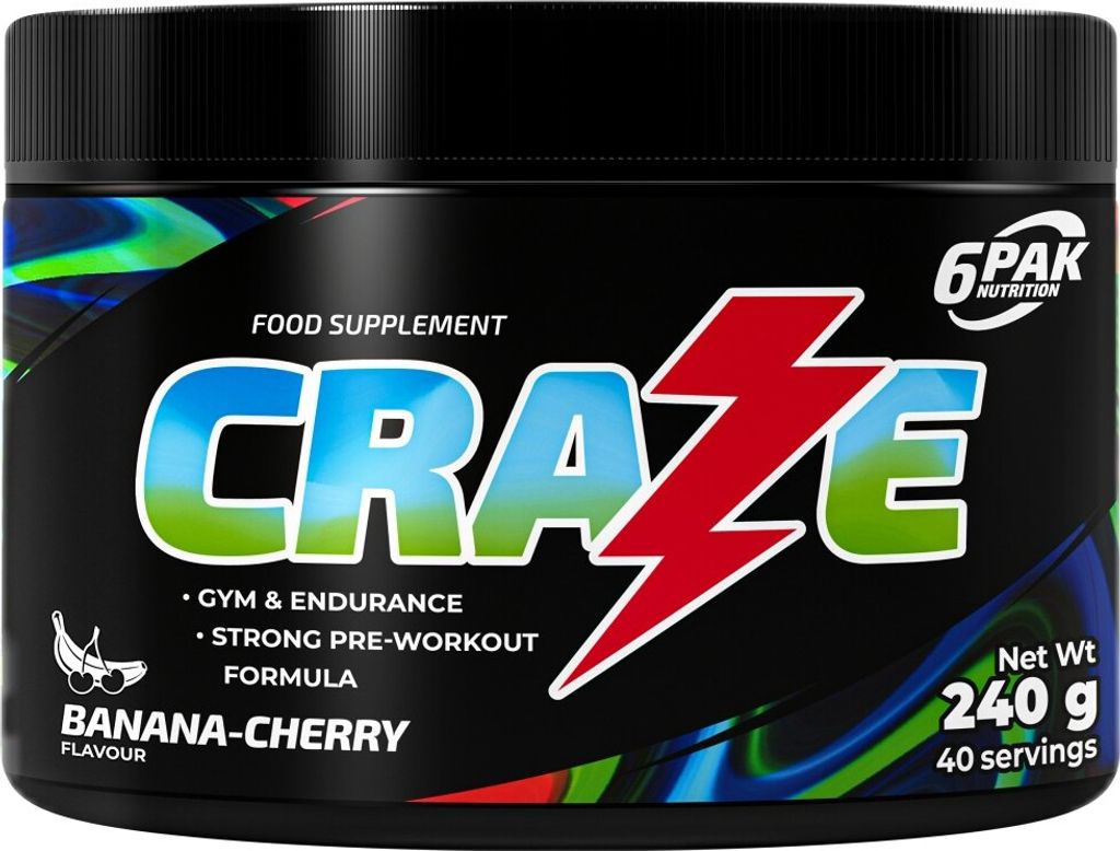 6PAK Nutrition | Craze Pre-Workout Cherry banana