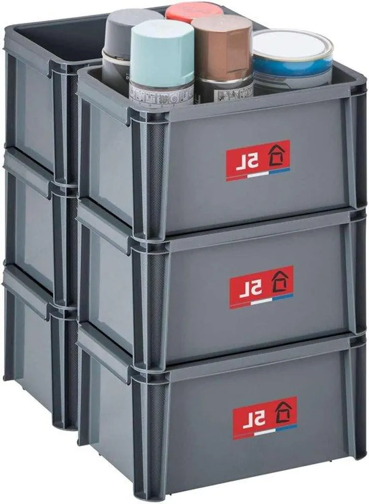 Caisse de rangement plastique modulable lot de 6 pour stockage et transport
