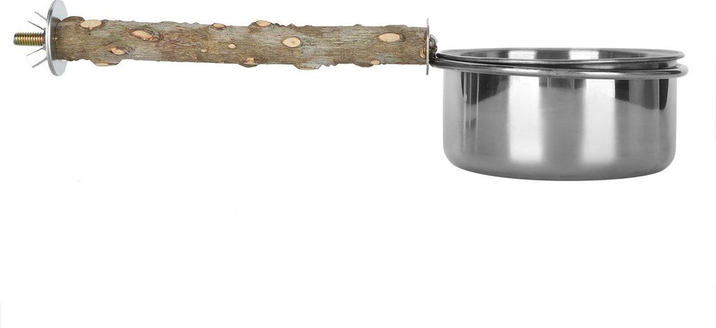 Papageien Edelstahl Futterbecher mit Klemmhalter Vögel Wasser Futternapf Ständer