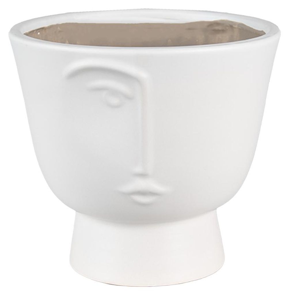 Clayre & Eef Pot de fleurs Ø 17x15 cm Blanc Céramique Image du produit 