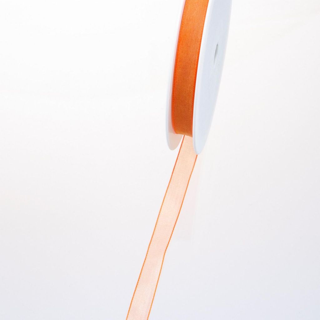 Organzaband mit Webkante - 10mm 50m col. 34 orange - 53736-10-50-34