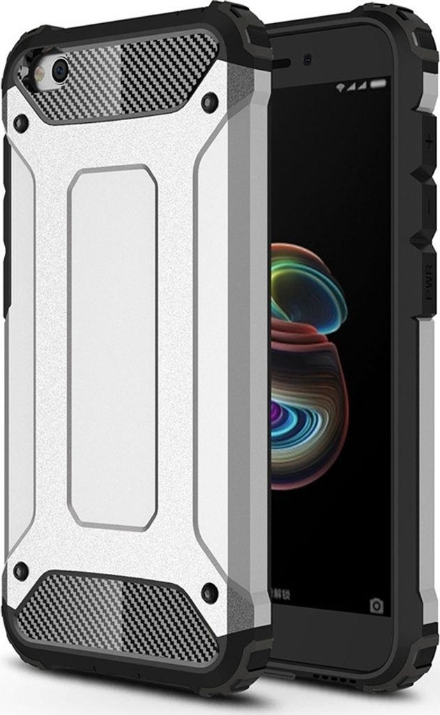 Mobigear Outdoor Xiaomi Redmi Go Hülle Hardcase Backcover Stoßfest - Silber