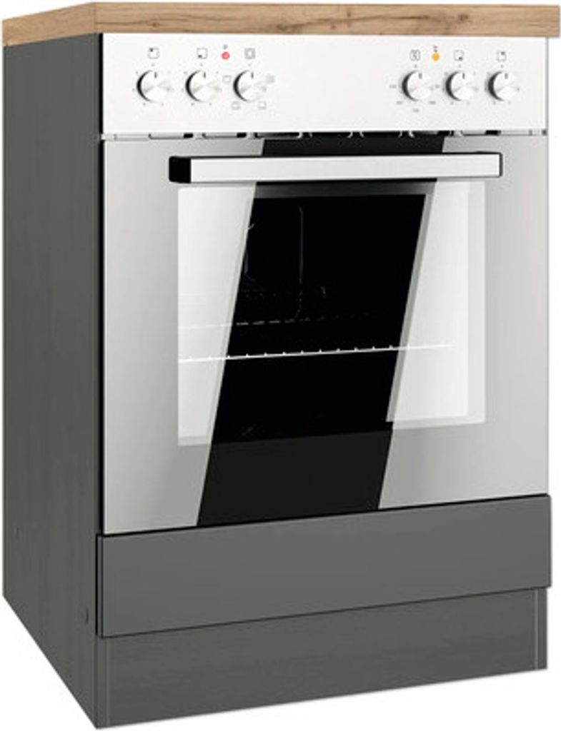 Held Möbel Herdumbauschrank Lübeck BxTxH 60 x 60 x 86 cm grau matt zerlegt 480.2.6331