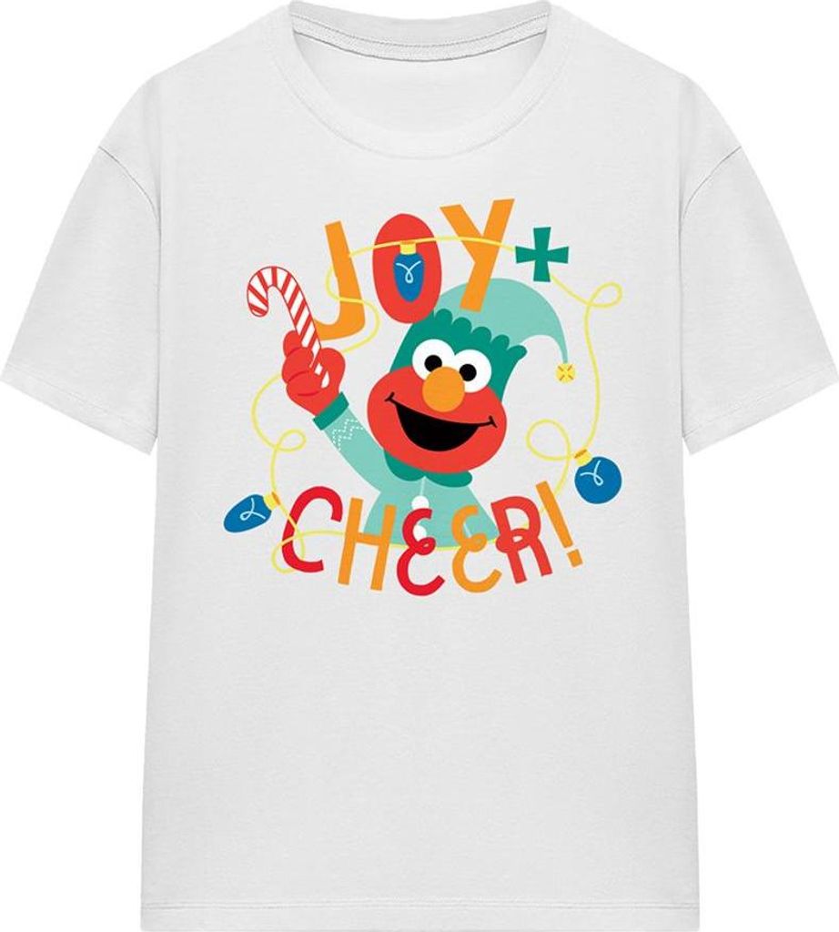 Sesame Street - "Joy And Cheer With" T-Shirt für Damen, weihnachtliches Design TV26615 (S) (Weiß)