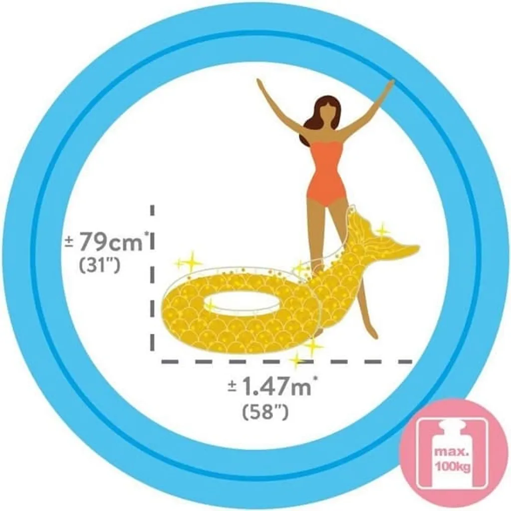 Bouée Sirène Enfants Bouée De Natation Enfant Sirène - Bouée Gonflable Piscine Été Pour 5-9 Ans, Design Coloré