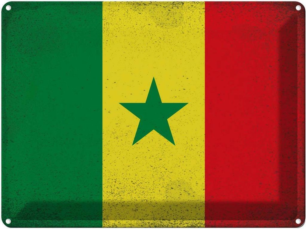 vianmo Blechschild 30x40 cm Senegal Flagge Fahne Wappen