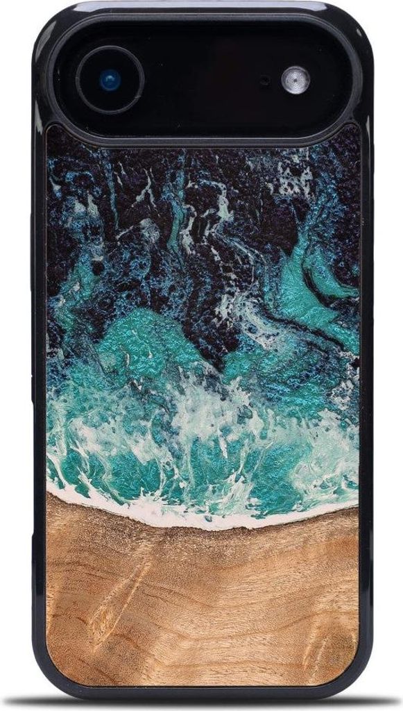 Holzhülle für iPhone Air, Bewood Unique Dream Island, Blau-Braun