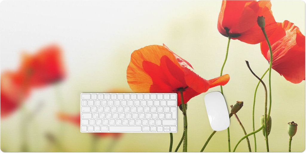 Blumen Im Wind – Schreibtischunterlage – Rutschfeste Tischunterlage – Schreibtischmatte für Büro & Zuhause – Schreibunterlage – Mauspad...