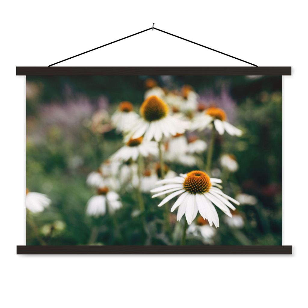 MuchoWow Textilposter Blumen - Herbst - Botanisch 90x60 cm mit schwarzem Rahmen - Aufhängungssatz