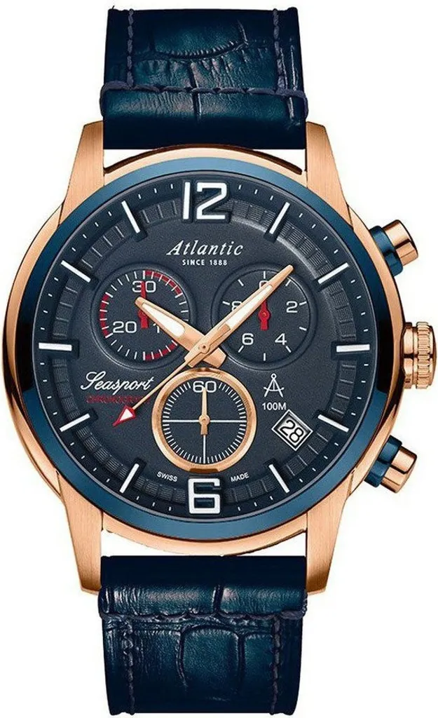 Montre Atlantic Seasport Chronograph Homme - Étanche et Anti-Rayures