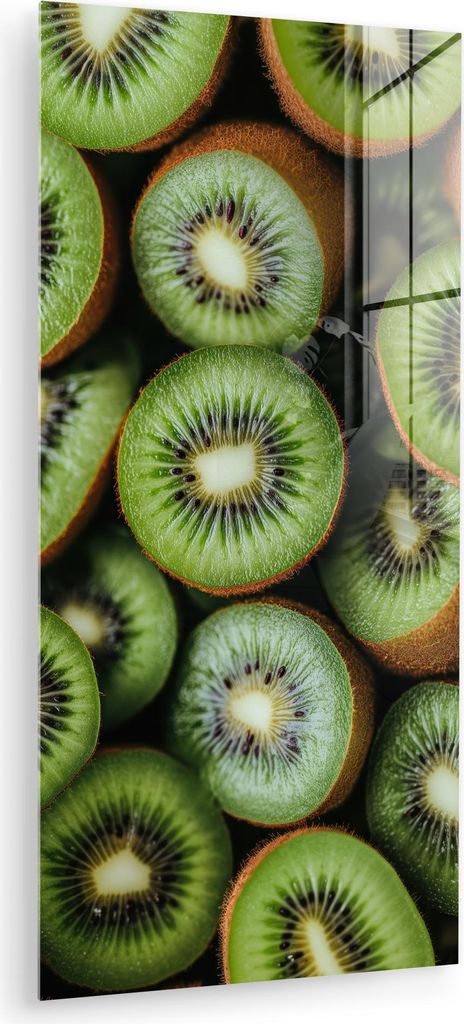 MuchoWow Glasbilder - Bilder auf Wandbild - Foto auf Glas Kiwi - Obst - Grün 60x120 cm Wanddekoration aus Glas - Acrylglasbild - Acrylbilder - Sch...