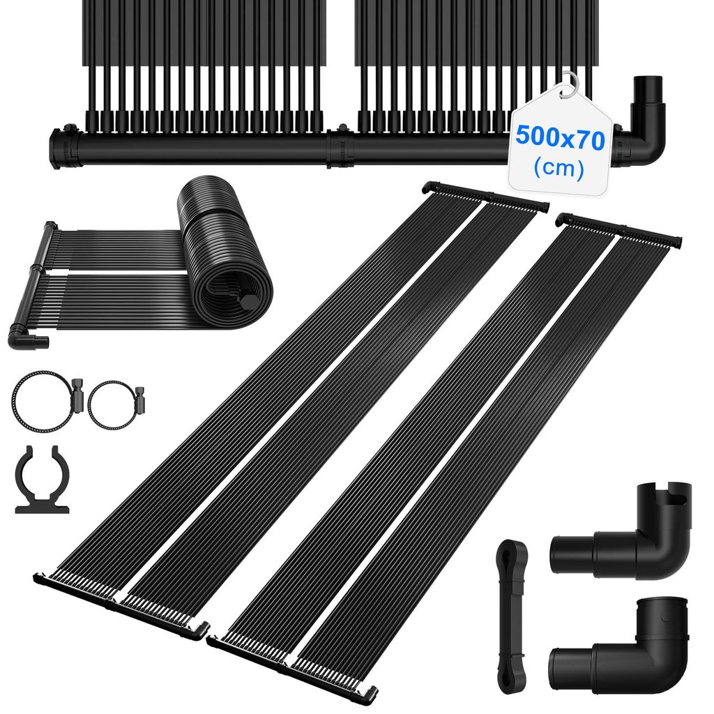 FIVMEN Solarkollektor Poolheizung 500x70 cm,Solarheizung Poolheizung Warmwasser Heizung,UV-beständiger Kunststoff,Solarmatte Heizmatte für Pools ...