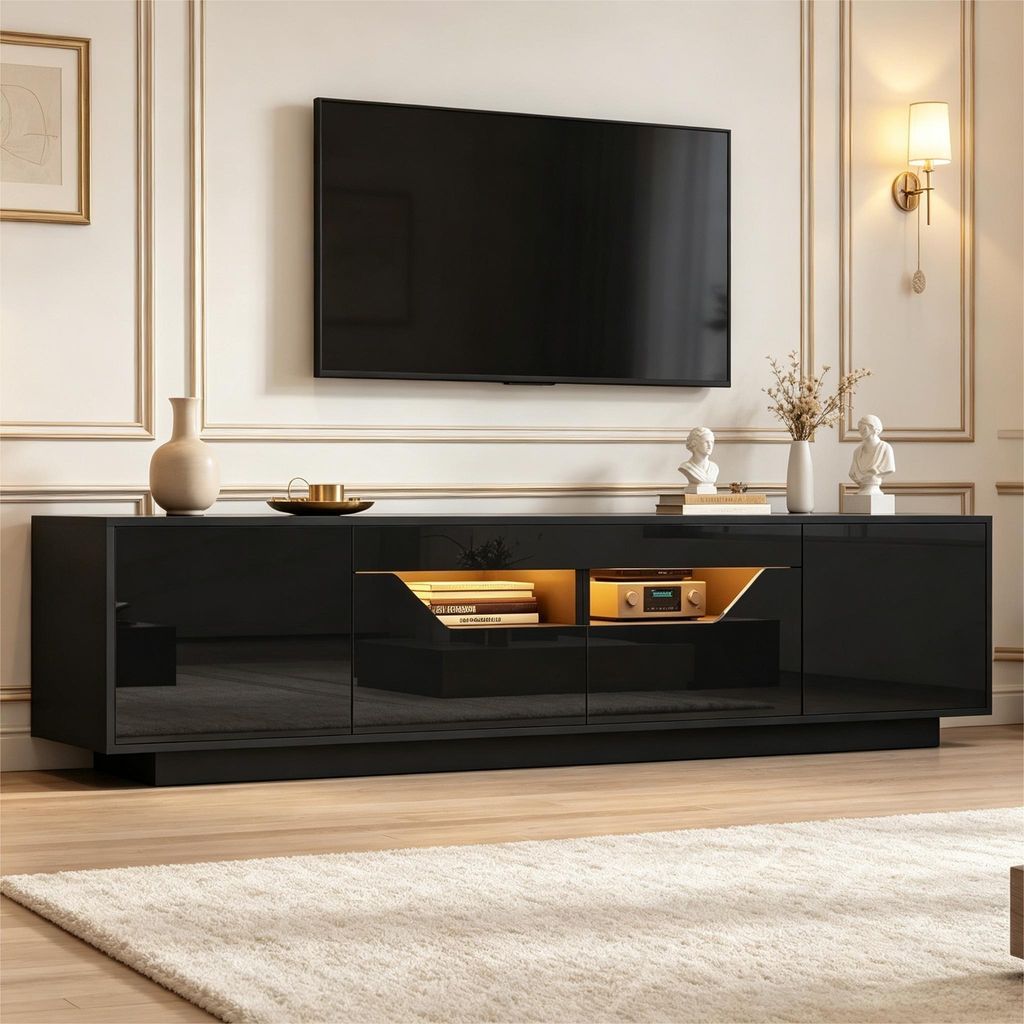 Merax TV-Schrank 180 cm mit LED und Hochglanzfront, Produktbild 