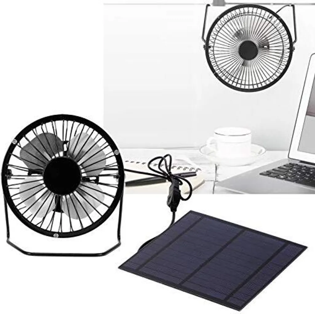 Kit Mini Ventilatore Solare 5W Portatile | Accessorio Camper e Campeggio - 8