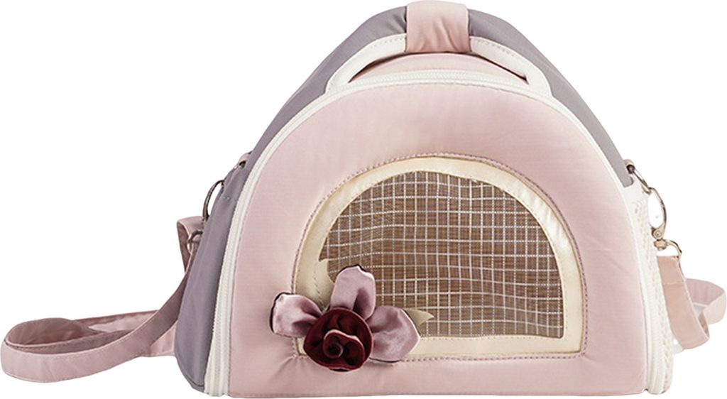 Hamster-Tragetasche, Farbblock, leichte Tragetasche für Haustiere, belüftete Schultertasche für Hamster, Meerkaninchen, Igel