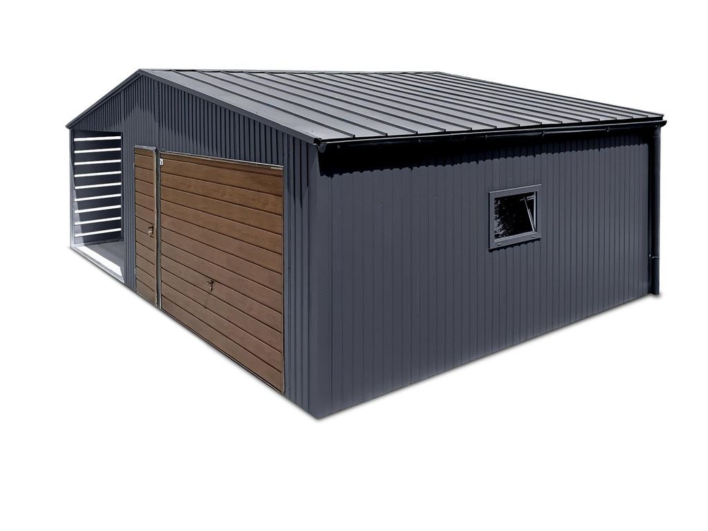 Moderne Fertiggarage 5.5x5.5 m mit Carport 3.5 m