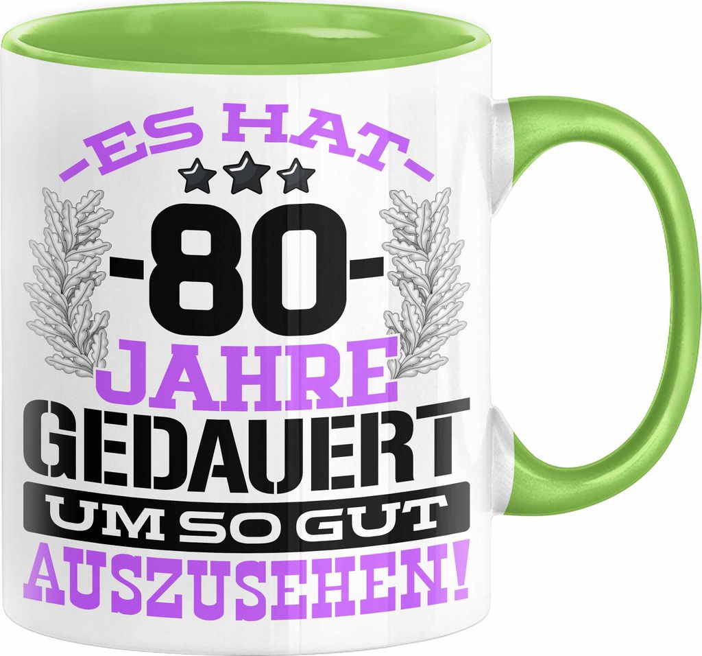 80. Geburtstag Lustig Geschenk Männer Frauen Geschenkidee zum 80er Mann Frau Es Hat 80 Jahre Gedauert Um So Gut Auszusehen Mutter Vater (Grün)