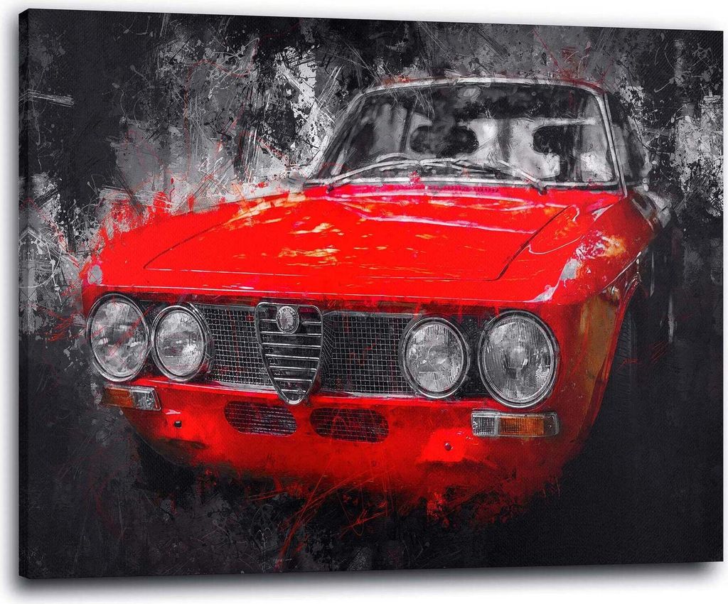 Wandbild Leinwandbild Alfa Romeo GTV Abstract Kunstdruck XXL Wanddeko: 90x60x2cm