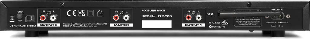 Lecteur Audio Double USB SD Bluetooth Vonyx VX2USB MK2 pour Rack 19 Pouces