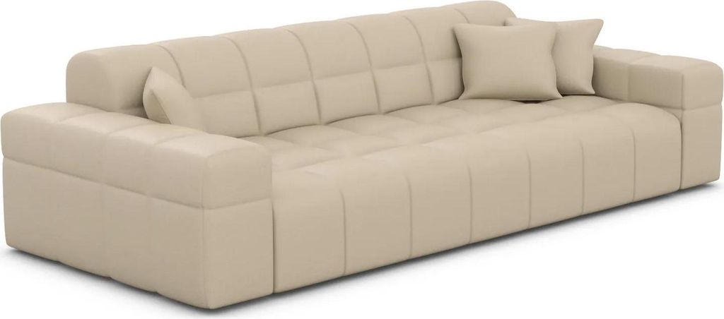 Kunstleder 3-Sitzer Couch Nivara Beige