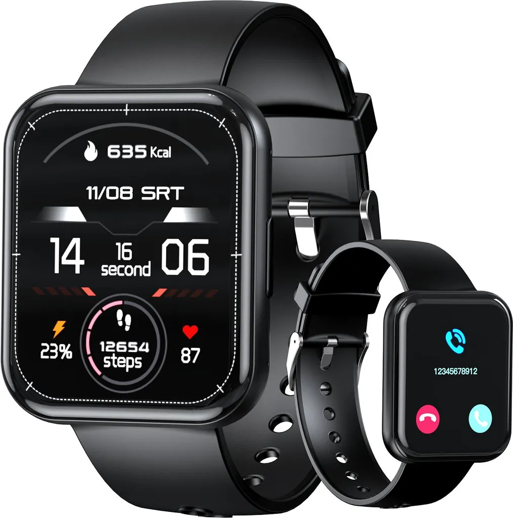 Smartwatch Étanche IP67 Choetech WT001 Appels Mains Libres Finition Noir