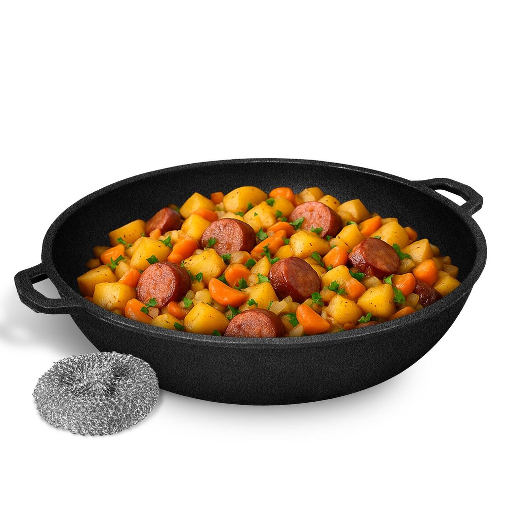Maysternya | Gusseisenpfanne 40 cm tief mit 2 Griffen Produktbild 