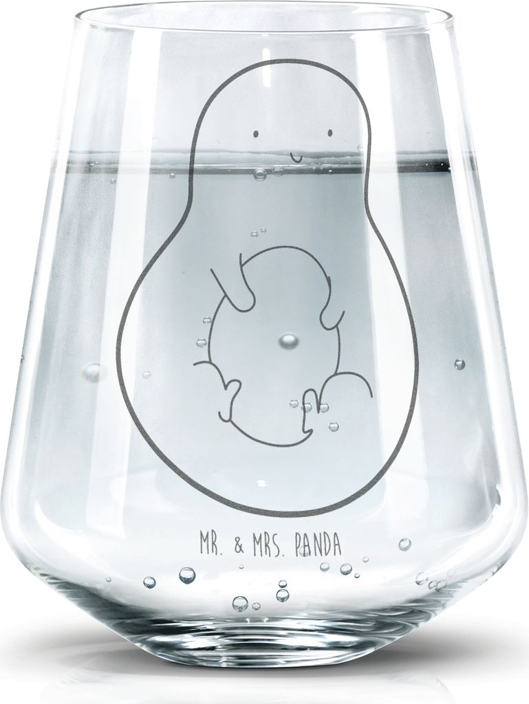 Mr. & Mrs. Panda Glas Avocado Kern - Transparent - Geschenk, Tumbler, Lächeln, Becherglas, glücklich, Trinkgefäß, Spruch Leben, Pflanze, Wasser...