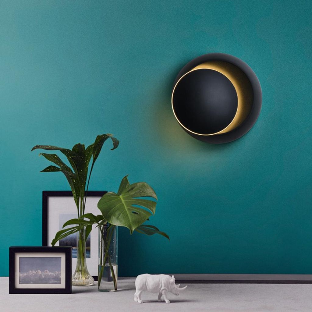 LED-Wandleuchte, 360 Grad drehbar, rund, Halbmondlicht, Nachttisch, kreativ, modern, Nachttisch für Wohnzimmer, Schlafzimmer, Flur, Gang, Korridor