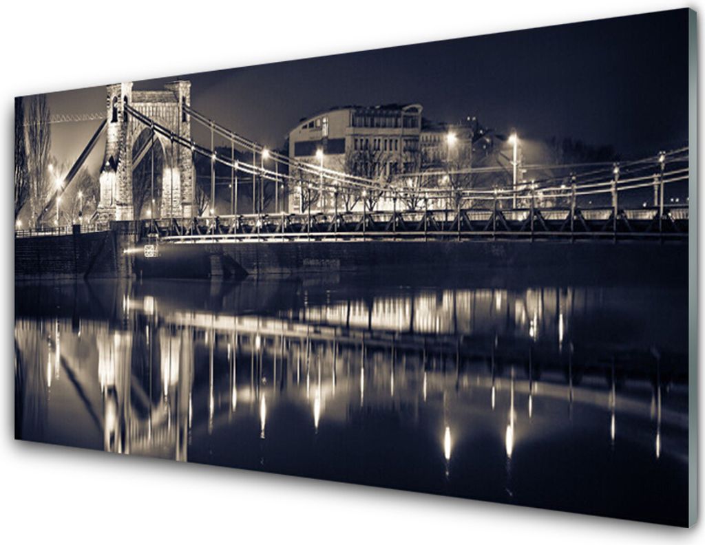 Küchenrückwand aus Glas 100x50cm Spritzschutz Brücke Architektur