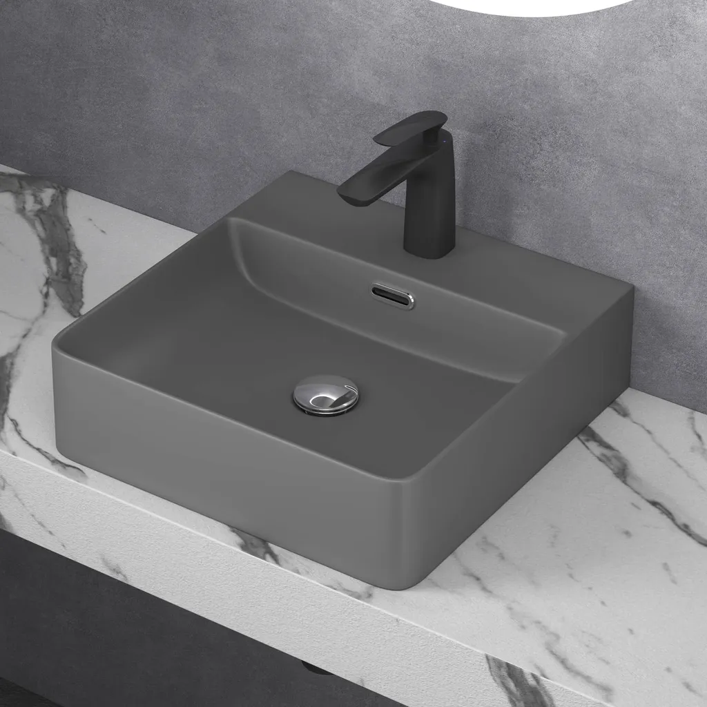 Doporro Meissen201 Lavabo Antracite 42cm: Eleganza Sospesa o da Appoggio