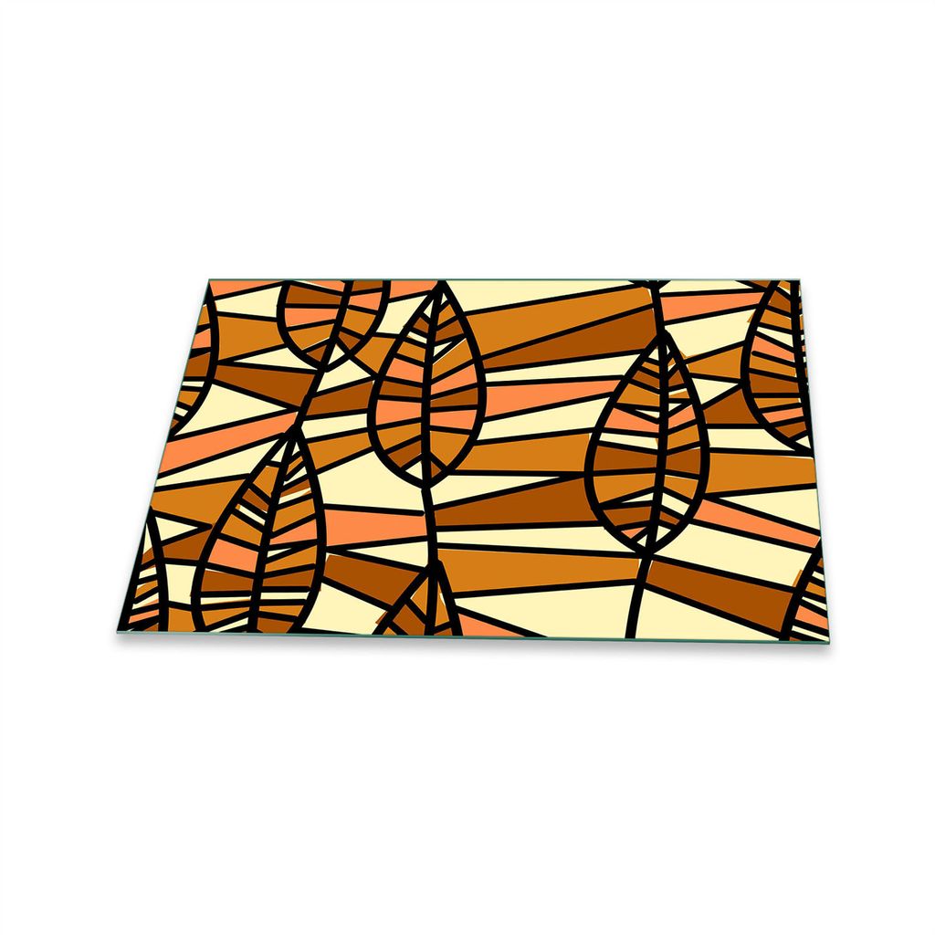 Herdabdeckplatte Glaskeramik 1 Teilig 80x52 Abstrakt Braun Abdeckung Glas Spritzschutz