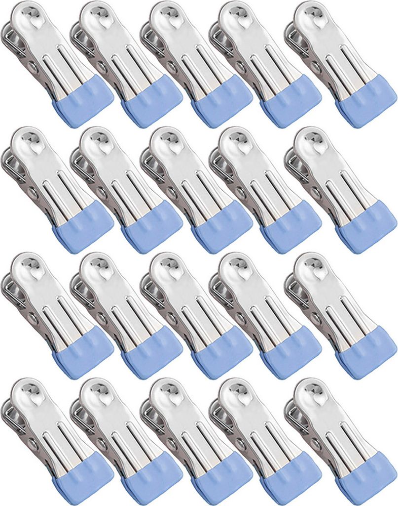 20 Stück Trockenklammern mit Gummidichtung, rutschfeste, starke Klaue, verdickter Edelstahl, Wäscheklammern, Chip-Clips, Foto-Trockenhalter, Vers...
