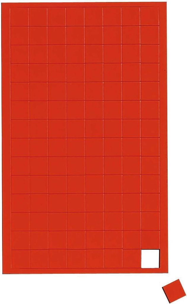 MAUL Magnetsymbol Quadrat 112 Stück Ferrit magnetisch beschriftbar 1 x 1 x 0.1 cm rot