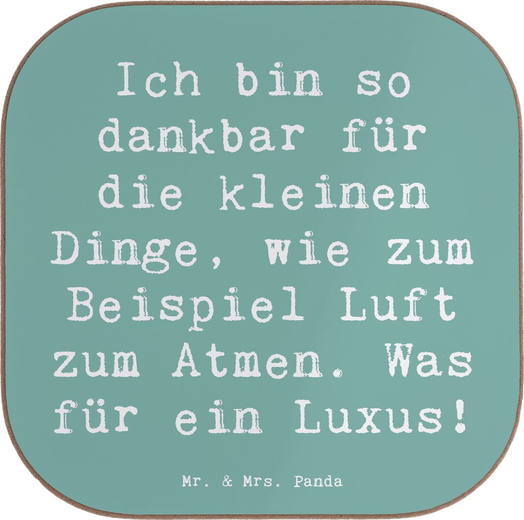 Mr. & Mrs. Panda Untersetzer für Gläser Spruch Dankbarkeit für kleine Dinge - Meeresbrise - Geschenk, Coaster, Luft zum Atmen, Tischuntersetzer,...