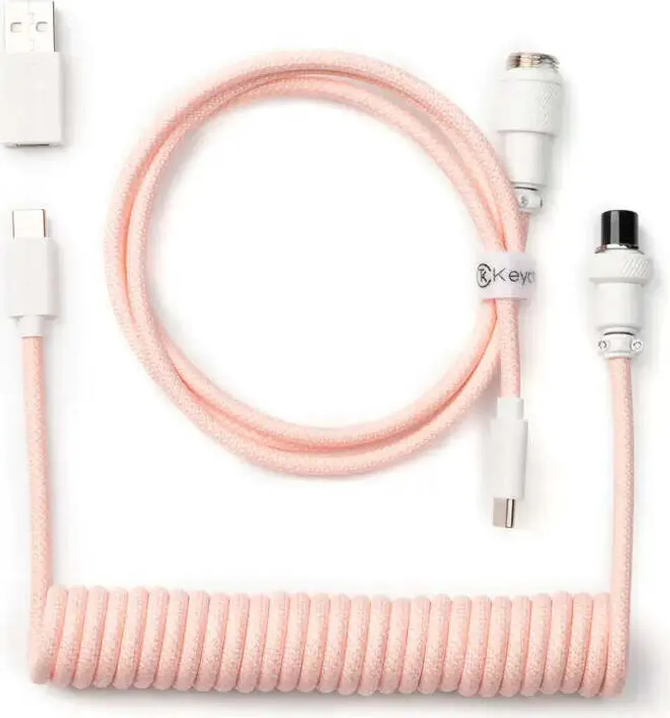 Cavo a Spirale Keychron Rosa - Connettore Aviator per Tastiera USB-C - 2
