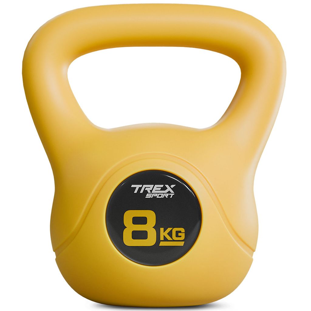 TREX SPORT Kettlebell 8 kg Kugelhantel Schwunghantel TX-008CKB | Kugelgewicht, Fitness & Krafttraining | rutschfester Griff, bodenschonend
