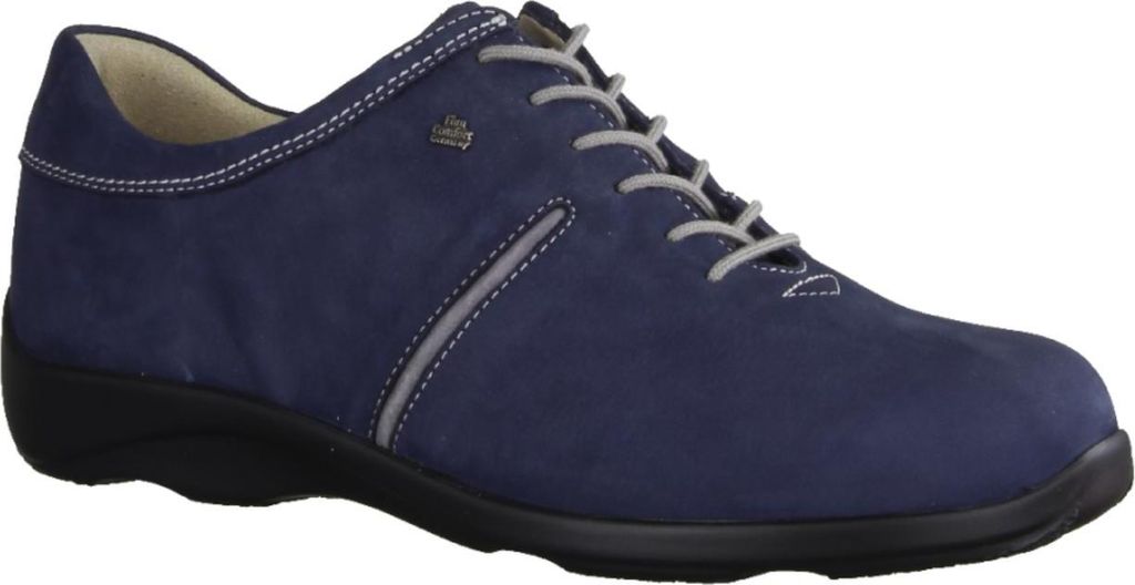 Finn Comfort Belfort Damenschuhe Schnürer Blau City Sport Leder bequem - Marken Finn Comfort, Blau, leder (pata)